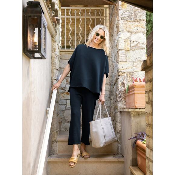 Frank & Eileen GREECE TRAVEL SET Olive Capelet Catherine Pants Navy M NWT $382 - Picture 3 of 10